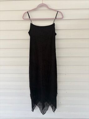 Ecru Studio Black Lace Handkerchief Midi Dress M Y2K Whimsigoth Fairy Flawed